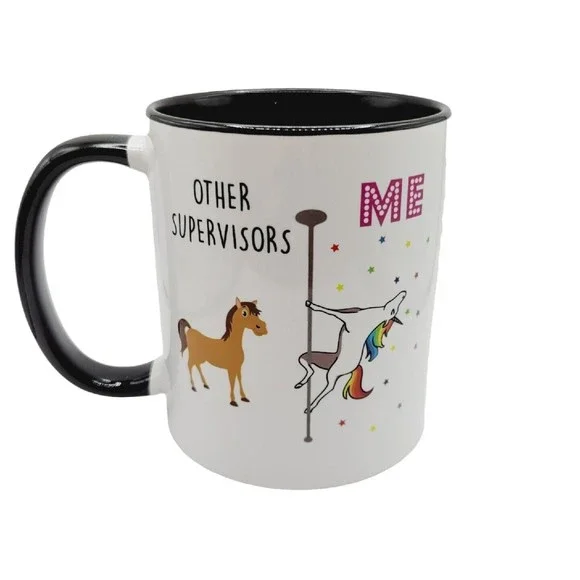YouNique Designs | Dining | Younique Designs Supervisors Coffee Mug Horse  Unicorn Boss Comical Holds 1oz | Poshmark